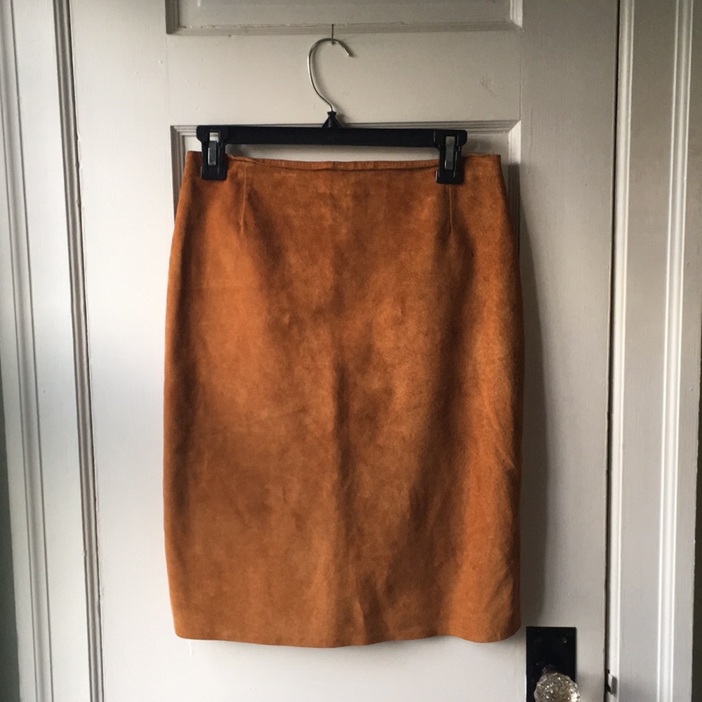 Vintage Firenze High Waisted Suede Pencil Skirt